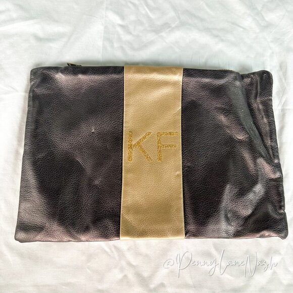 Kathy Fielder Handbags - Kathy Fielder Clutch Purse Bag With Gold Stripe